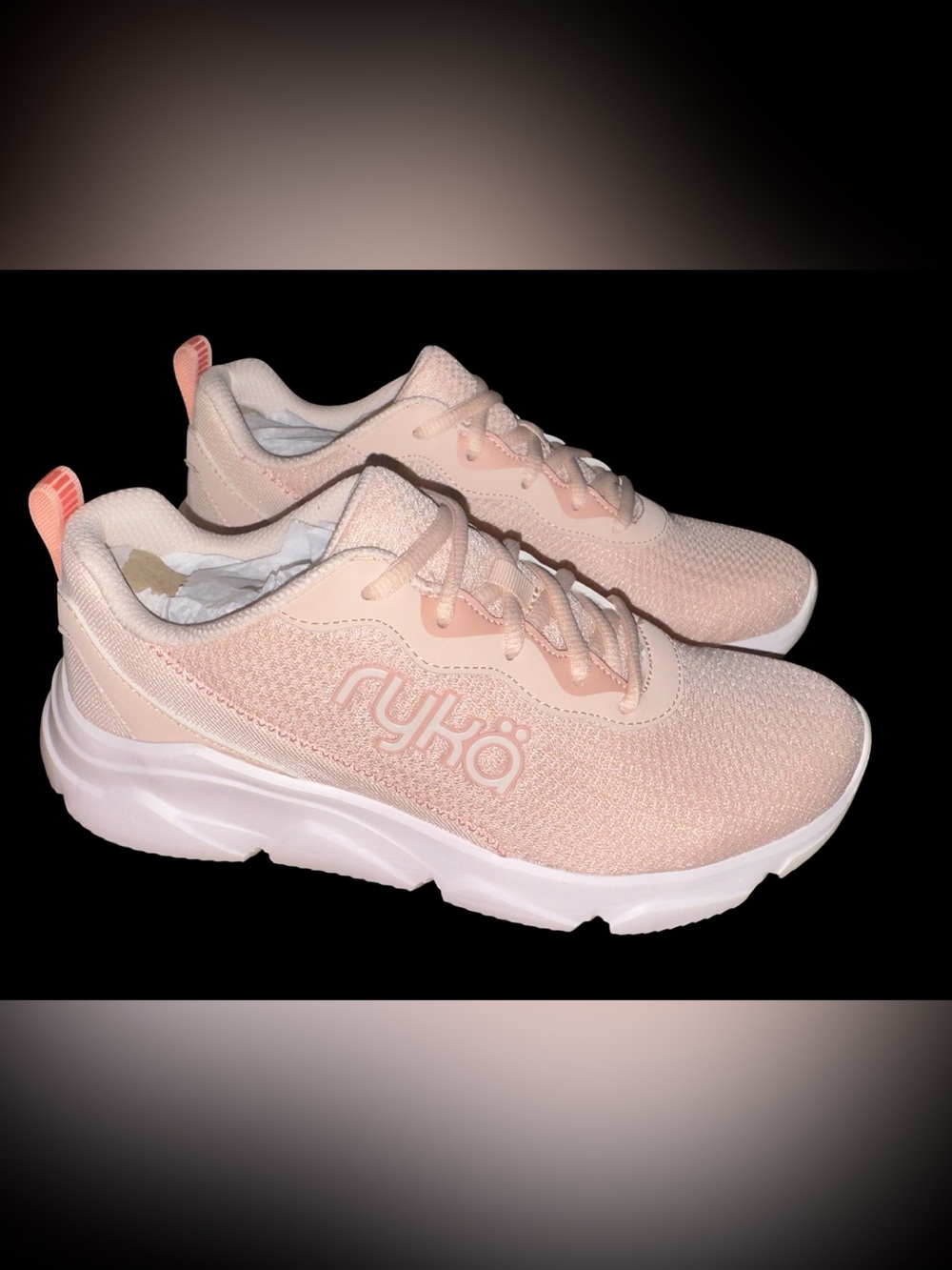 Ryka Glide Walking Shoes Women 8M light pink Lace Up Sneakers